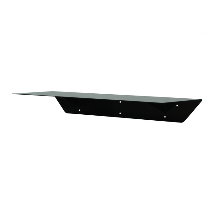 ブラック色の壁付L型棚　斜め