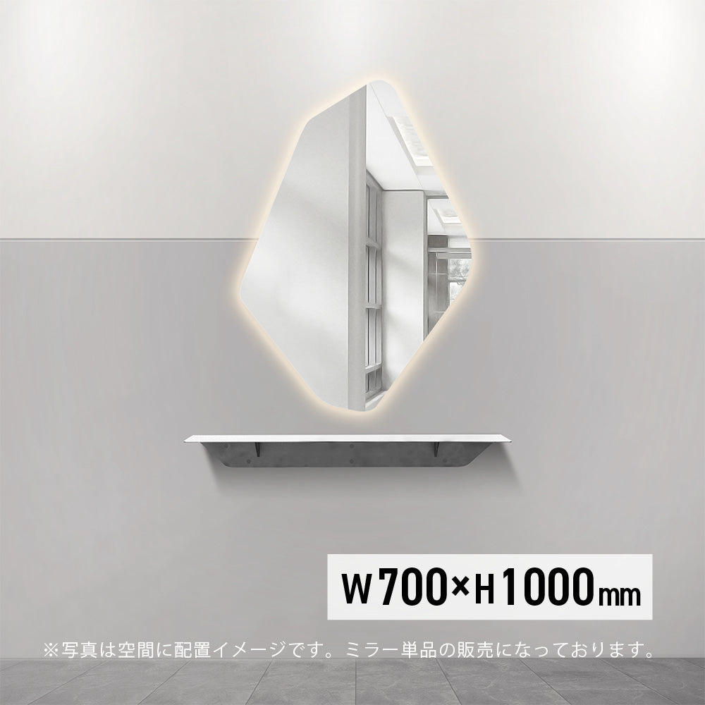 美容室用おしゃれなウォールアートミラー【MRO25】のサイズ：h1000xw700