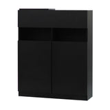 ブラック色シャンプーキャビネット【下台】斜め１