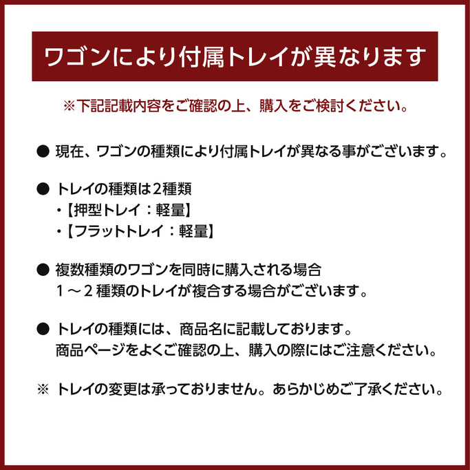 ステンレストレイ仕様変更のお知らせ