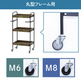 ワゴンキャスターの種類：丸柄フレーム用