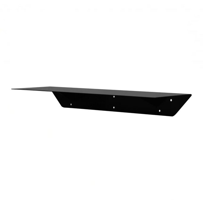 ブラック色の壁付L型棚　900mm　斜め